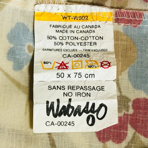 Vintage WABASSO Floral Pillowcase- SINGLE: Raspberry Pink & Glacier Blue Wildflo - Picture 2 of 11